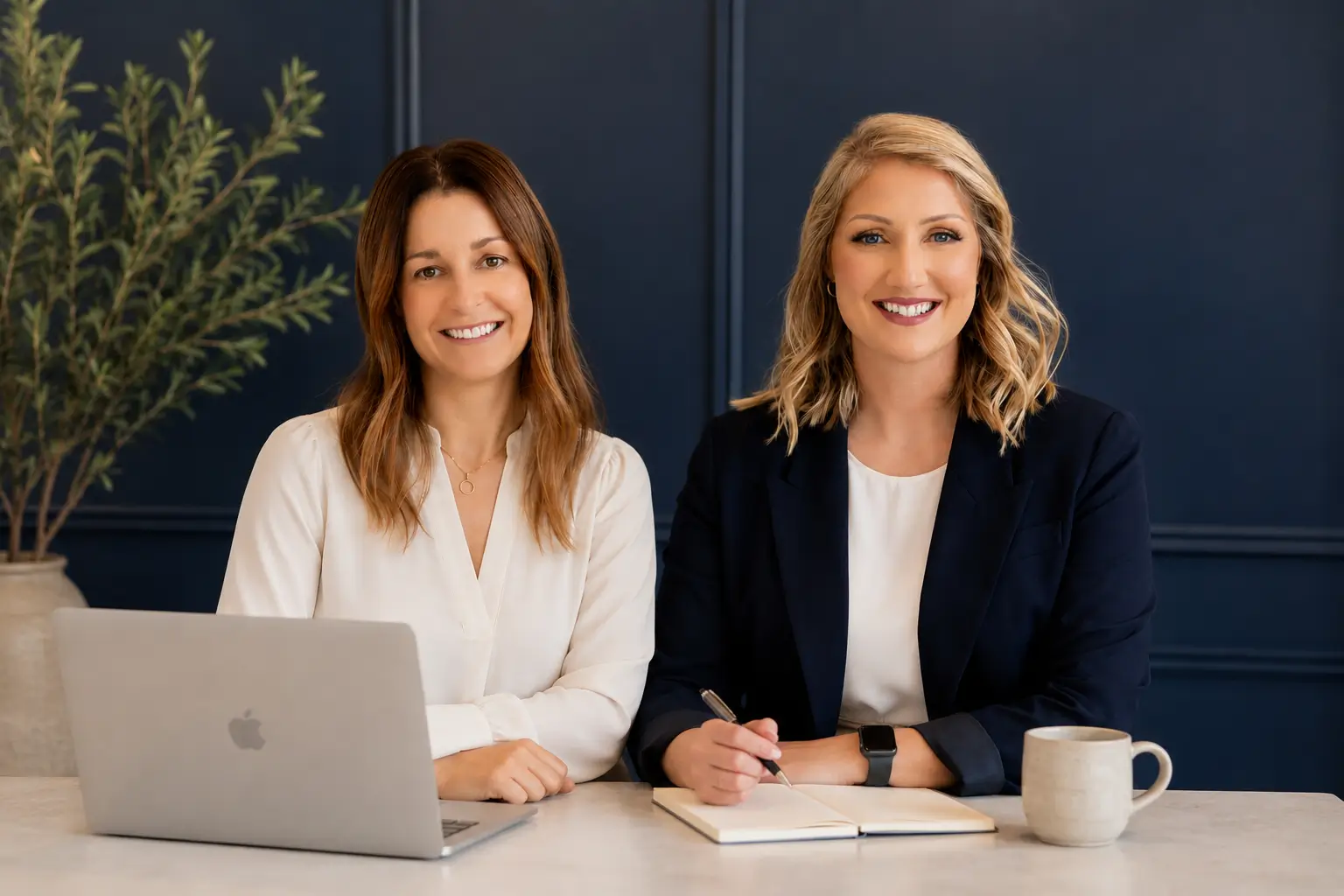 Renee and Claire, founders of Corporate Health Co., working together